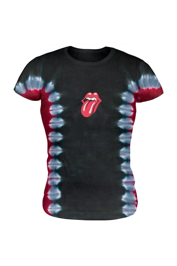 Rolling Stones - Tongue Tie Dye Juniors Babydoll T-Shirt - Small