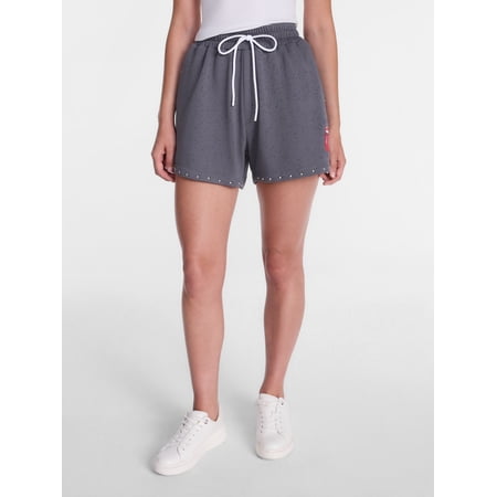 Dr. Pepper Rolling Stones Women's French Terry Studded Confetti Graphic Shorts, Sizes XXS-XXL