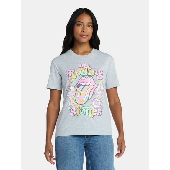 The Rolling Stones Women's Graphic Tee with Short Sleeves, Sizes XXS-XXL