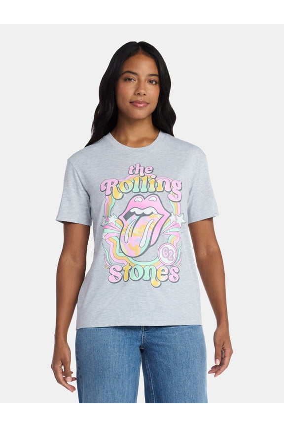 The Rolling Stones Women's Graphic Tee with Short Sleeves, Sizes XXS-XXL
