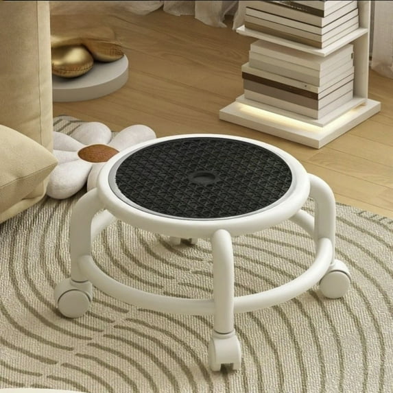 Rolling Stool with 360 Degree Swivel Wheels, Compact Mobile Seat for Home, Comfortable Ergonomic Cushion, Space Saving Design, Lightweight Portable Stool