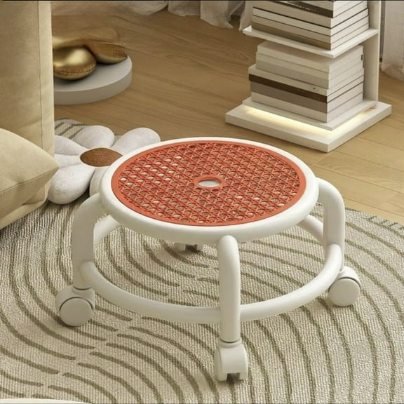 Rolling Stool with 360 Degree Swivel Wheels, Compact Mobile Seat for Home, Comfortable Ergonomic Cushion, Space Saving Design, Lightweight Portable Stool