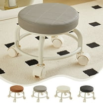 Rolling Stool under $5! CQCYD Swivel Wheel Seat with Ergonomic Cushion for Home Kitchen Bathroom Low Profile Mobile Stool for Sitting Putting On Shoes
