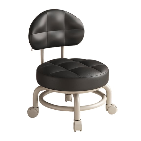 Rolling Stool Pulley Stool Makeup Universal Swivel Caster Wheels Roller Seat Short Stool Pedicure Stool for Home Barber Shop Fitness Library black
