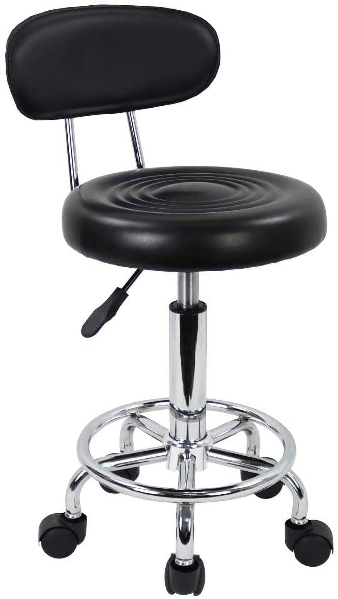 Rolling stool with footrest outlet