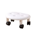 thumbnail image 1 of Rolling Stool with Wheels, Padded PU Leather Seat, Mobile Low Stool on Casters for Cleaning, Garage, Home Use, 1 of 6