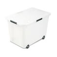 thumbnail image 1 of Rolling Storage Box, 15 Gallon Clear - Stackable Office File Box with Wheels, Letter/Legal Size Document Container for Home & Office Organization, 1 of 4