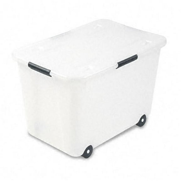 Rolling Storage Box Clear 15-Gallon Size