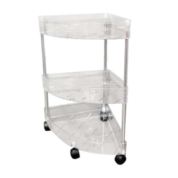 Rolling Storage Cart Bathroom Standing Shelf Corner Shelf Stand with Universal Pulley for Kitchen Laundry Room