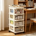 thumbnail image 1 of Rolling Storage Cart with Drawers Plastic Storage Drawer Unit on Wheels Mobile Organizer Cart for Snacks Toys Office Supplies - 2 3 4 5 Tier Narrow Trolley for Bedroom Kitchen Living Room, 1 of 6