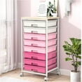 thumbnail image 1 of Rolling Storage Utility Cart Organizers with 8 Drawers and Wooden Tabletop for Living Room,Office,Classroom,Craft Room,Bedroom,Dorm,Green, 1 of 17