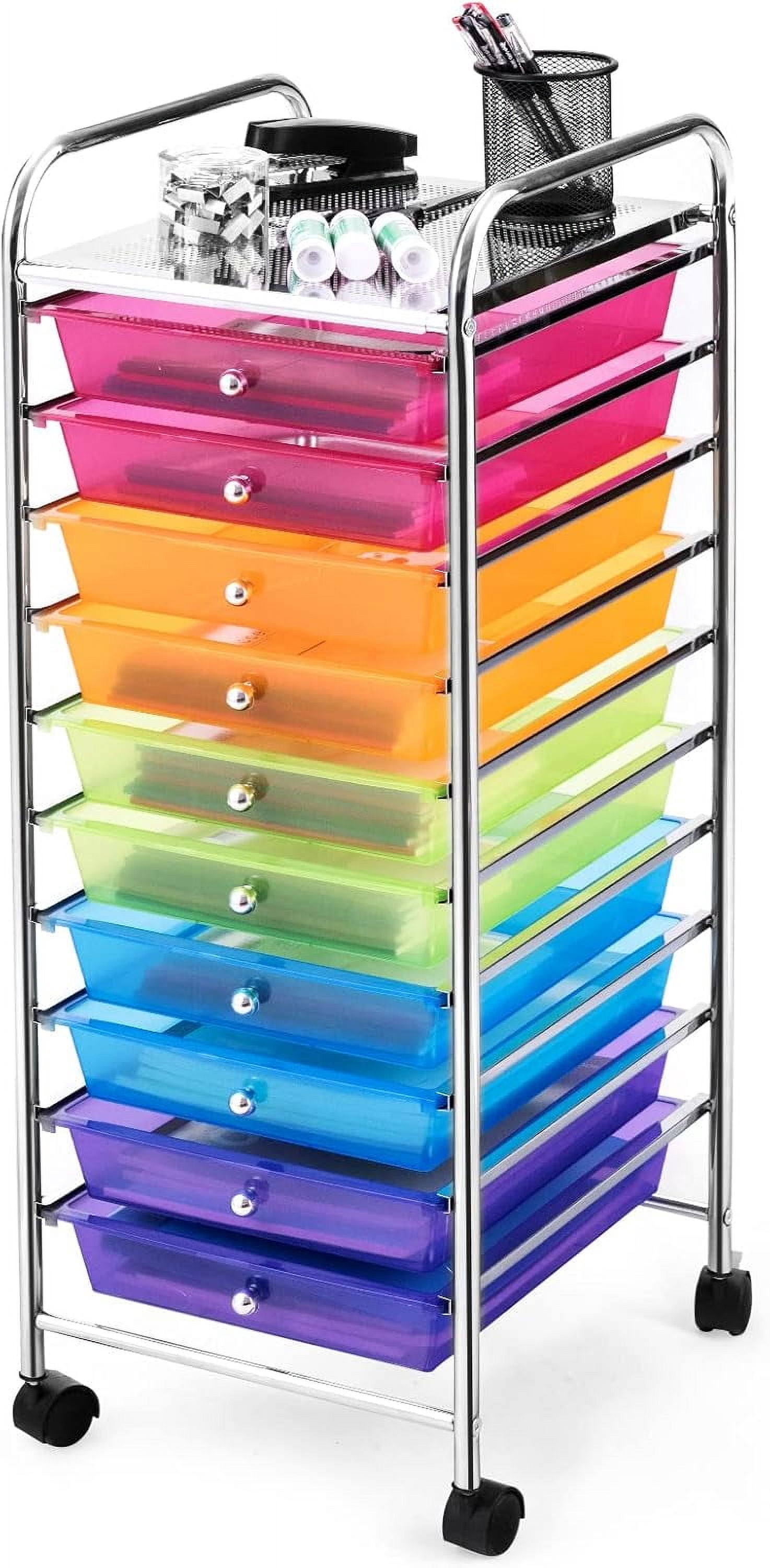 Rolling Storage Cart with Drawers, Versatile Utility Cart with Wheels ...