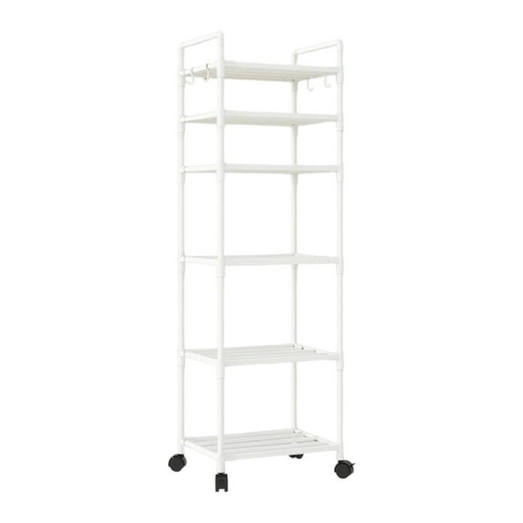 Rolling Storage Cart with Multi-Tier Shelving Unit, Portable Waterproof Plastic Organizer for Kitchen and Bathroom, 360-Degree Wheels, Easy Assembly, Space-Saving