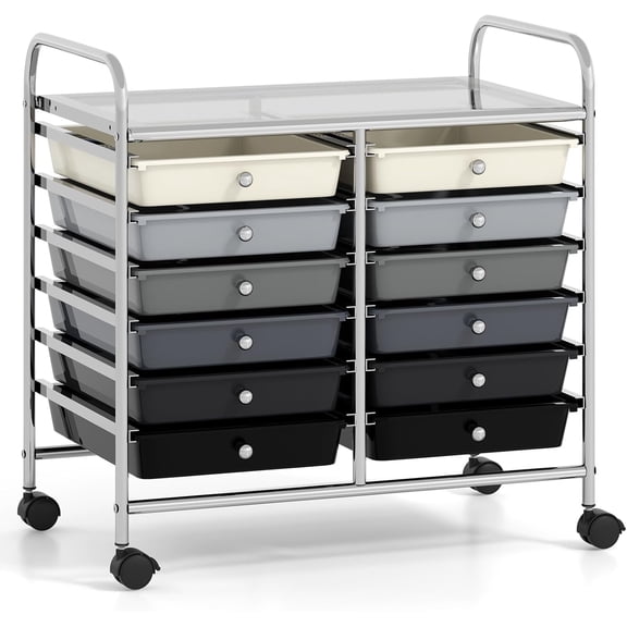 Rolling Storage Cart, Multifunctional Art Craft Organizer Cart, Mobile Utility Storage Cart with Removable Drawers & Lockable Wheels, Craft Cart for Home Office School