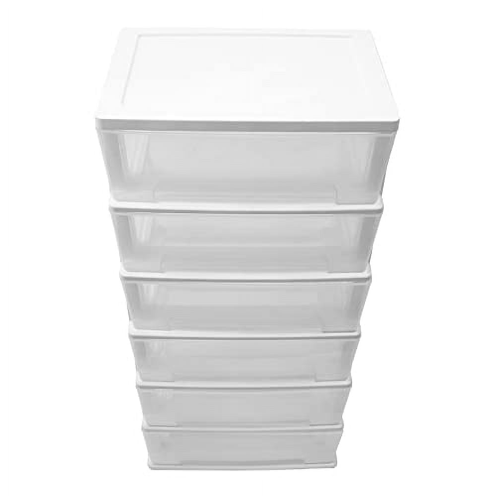 Rolling Storage Cart Storage Tower 6 Plastic Drawers, 6-Tier Storage ...