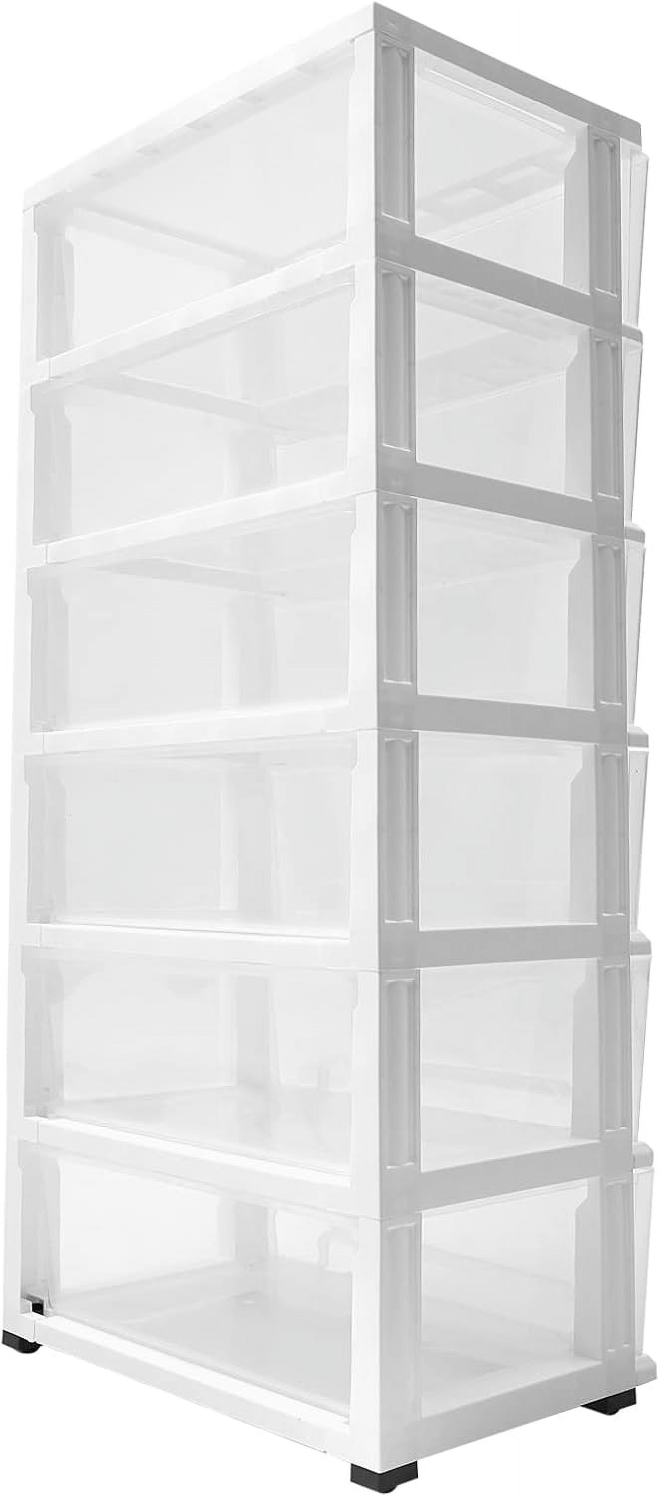 Rolling Storage Cart Storage Tower 6 Plastic Drawers, 6-Tier Storage ...