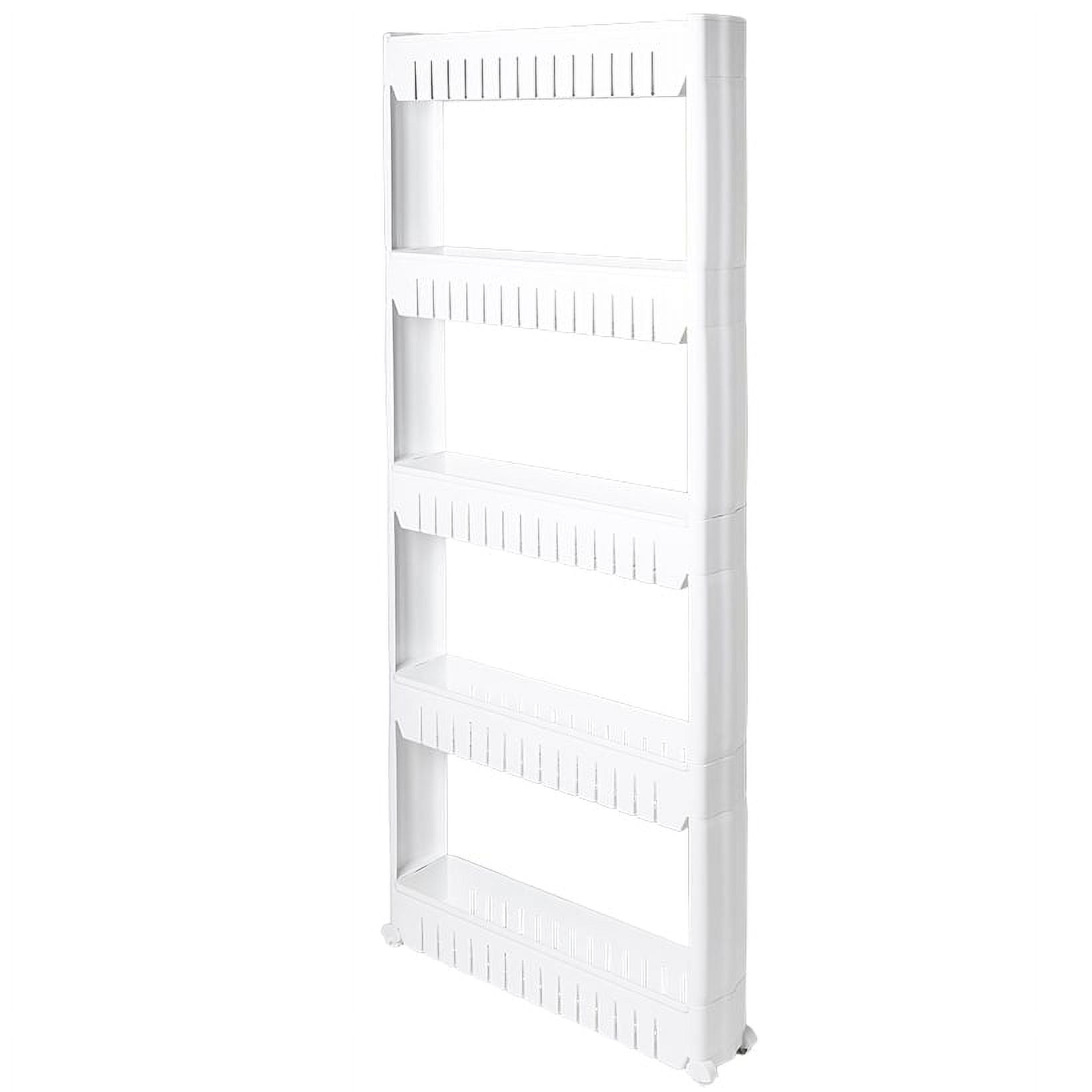 White 5-Tier Rolling Plastic Storage Cart