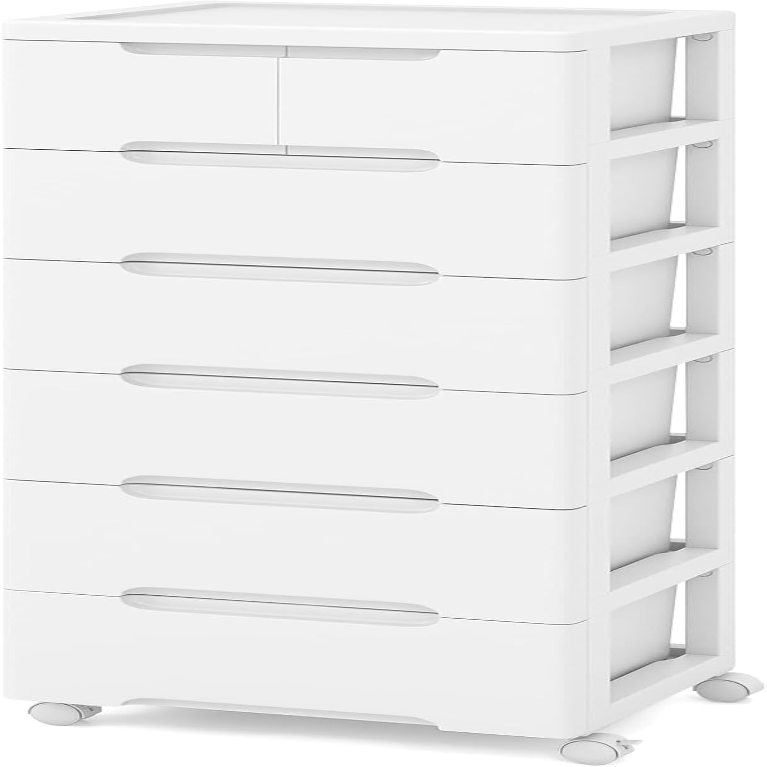 Rolling Storage Drawer Cart 5 Drawers Storage Unit on Wheels Plastic