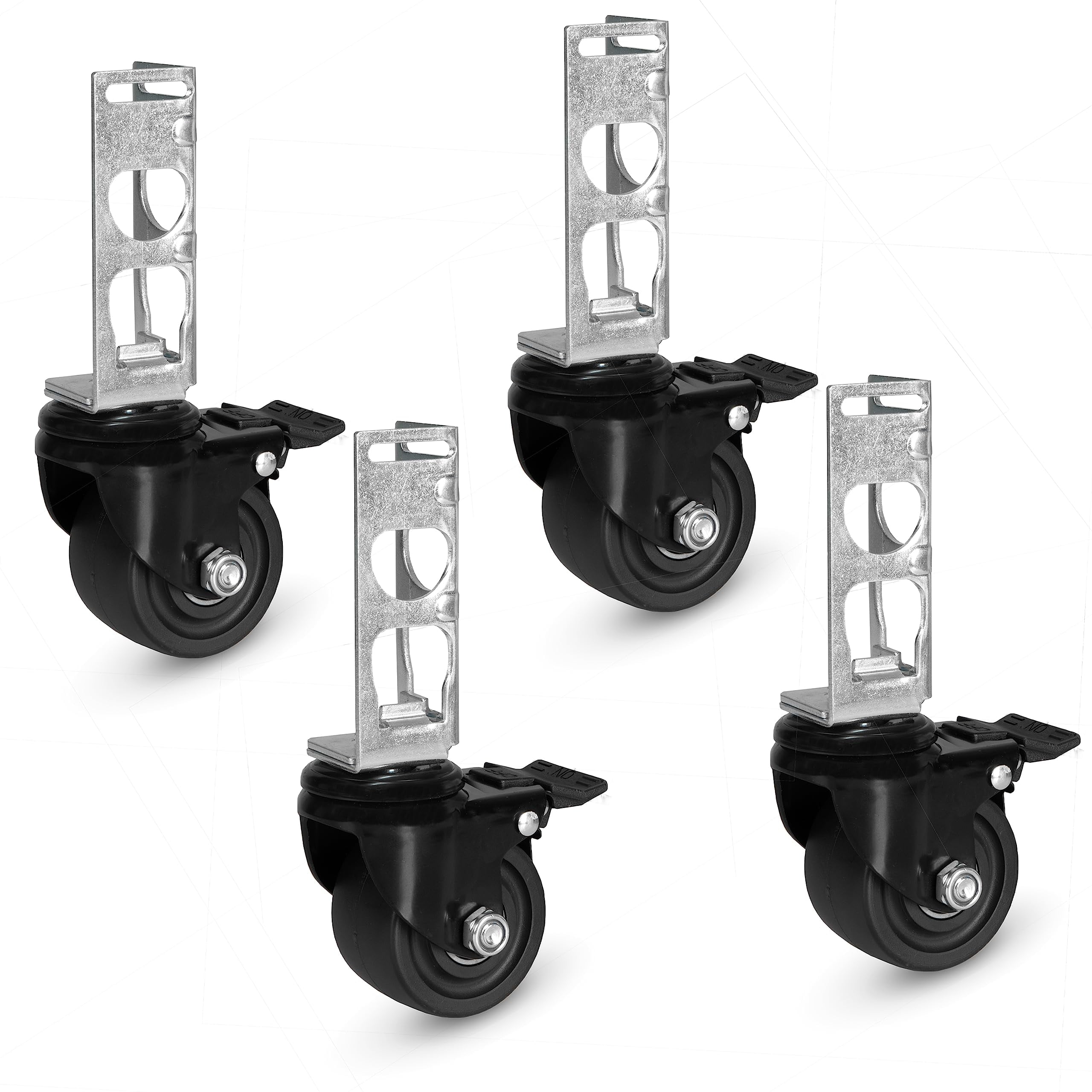 Rolling Storage Rack Caster Wheels Heavy Duty - Set of 4 Locking Caster ...