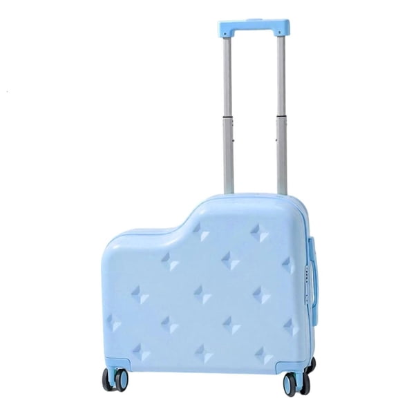 Rolling Suitcase with Seat, 6-Wheel Ride-On Travel Luggage, Hard Shell Case, Footrest, Cup Holder and Storage Space