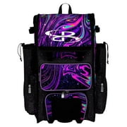 Unbranded Baseball Wheeled Gear Bag - Supernova Black/Amethyst Orchid/White