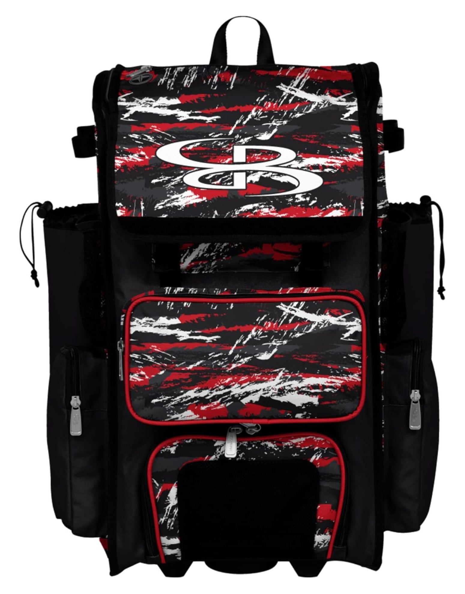 Rolling Superpack Baseball/Softball Gear Bag - Telescopic Handle - Holds 4 Bats - Wheeled Version - Razor Multiple Colors Black/Red/White