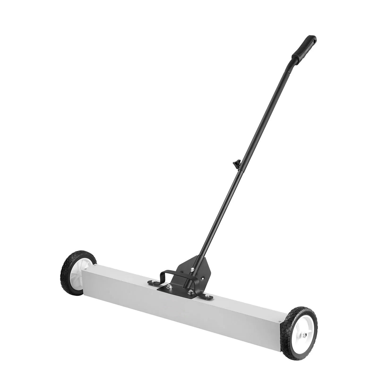 Rolling Sweeper with Wheels,Push-Type Pick Up Sweeper, 24-inch Large Pickup Lawn Sweeper with Telescoping Handle, Easy Cleanup of Workshop Garage Yard