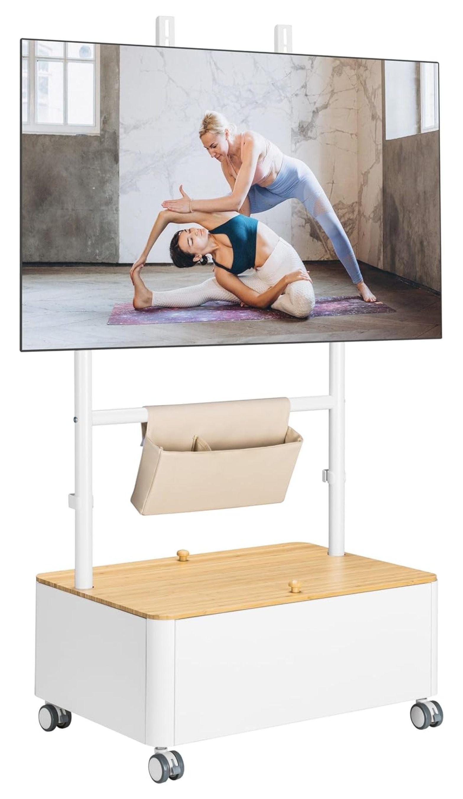 Rolling TV Floor Stand for 43 to 65 Inch TVs Minimalist Mobile Cart