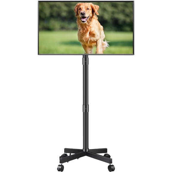 Rolling TV Stand for 23-60 Inch LCD LED Flat Curved Panel Screens TVs, Height Adjustable Mobile TV Stand with Locking Wheels up to 55lbs, Tilting Smart TV Cart Max VESA 400x400mm