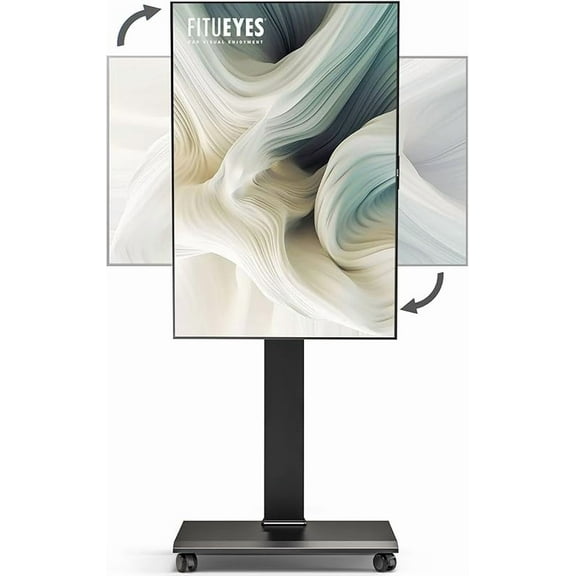 Rolling TV Stand for 32-75 Inch TVs - Mobile TV Cart with Wheels, Swivel and Vertical and Horizontal Rotation, Portable TV Stand on Wheels up to 88lbs