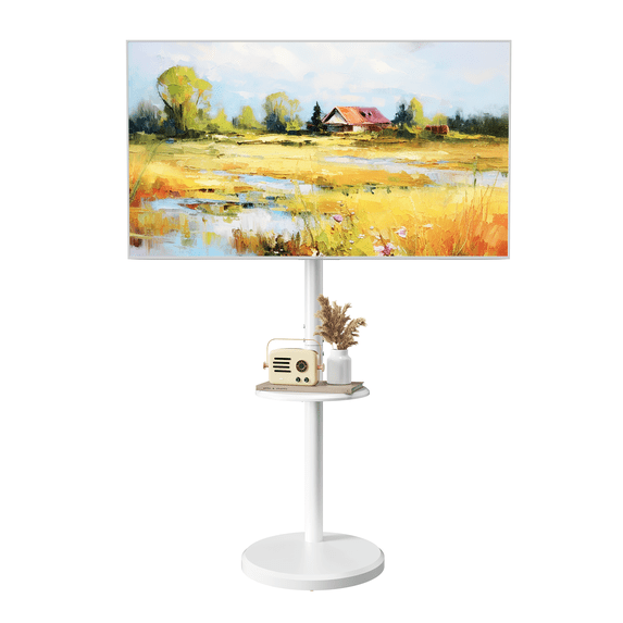 Rolling TV Stand with Wheels for 10-46 Inch TVs, 90°Rotating Portrait ...