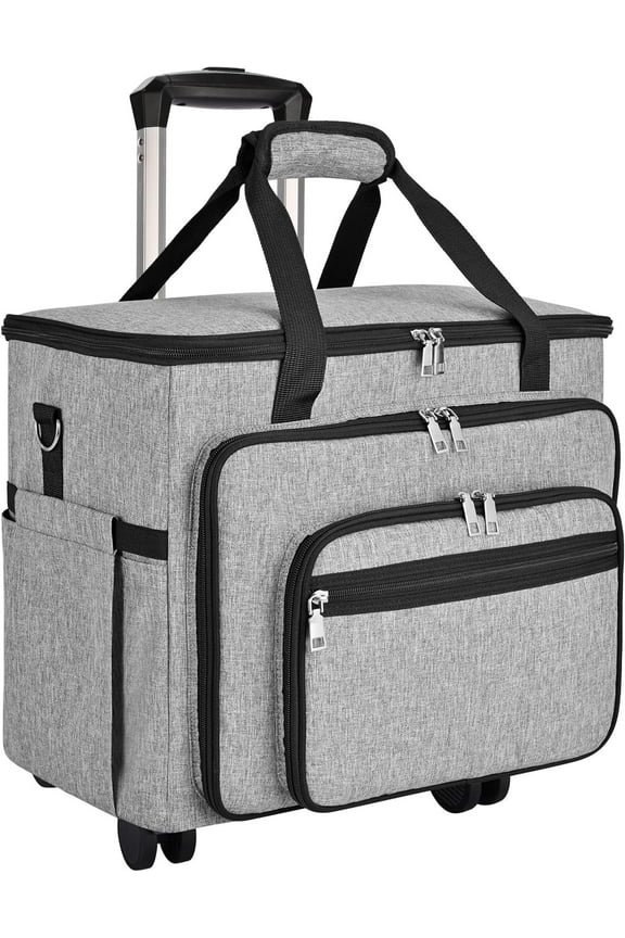 Rolling Teacher Bag with Detachable Dolly Multifunctional Briefcase Wheeled Bag for Work,Teaching,Office,Craft Rolling Tote