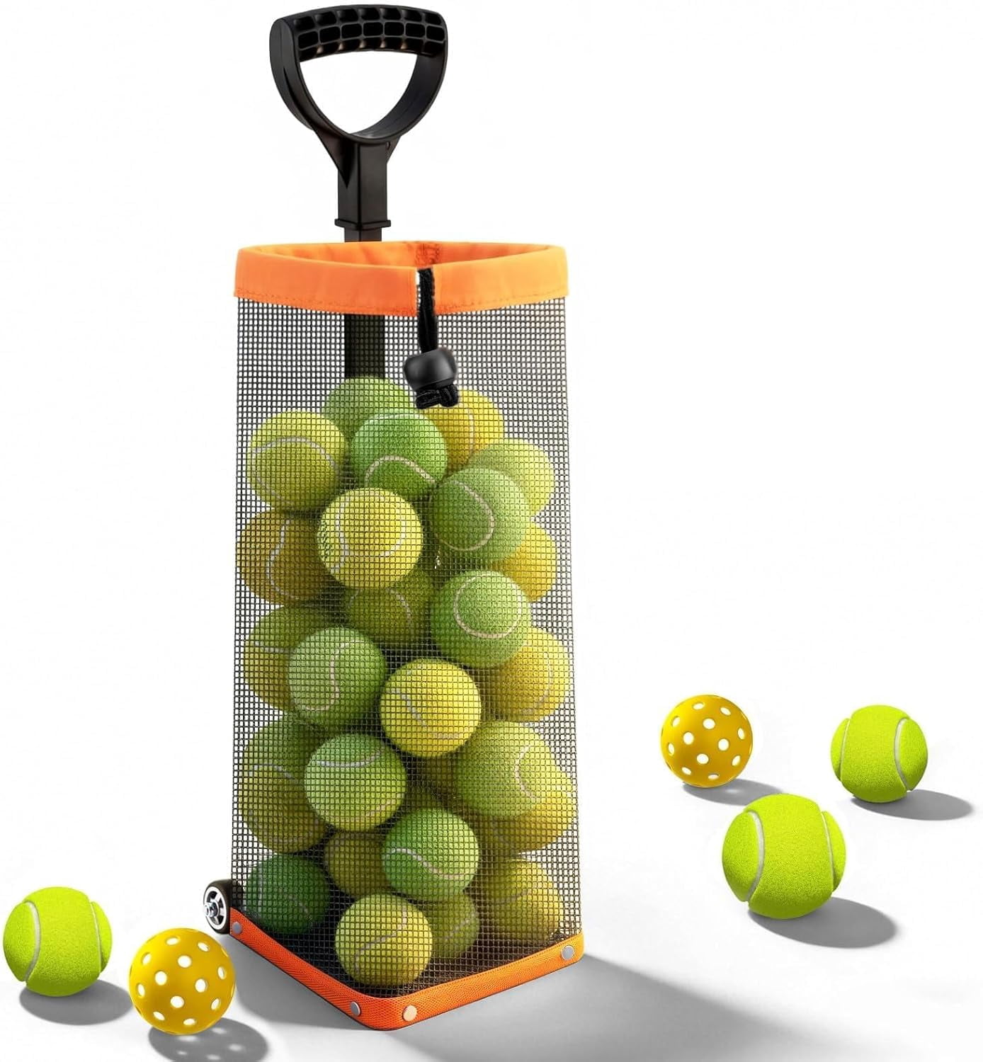 Rolling Tennis Ball Hopper with Wheels - Pickleball Picker Upper and ...