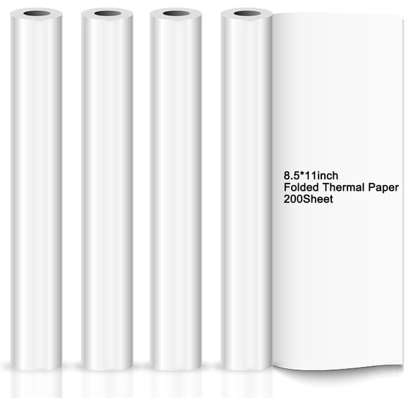 Rolling Thermal printing Paper 8.5 inches (216mm), 50 rolls per pack, suitable for Xprinter A80/A81 portable printers. [Paper supplies only, printer not included]