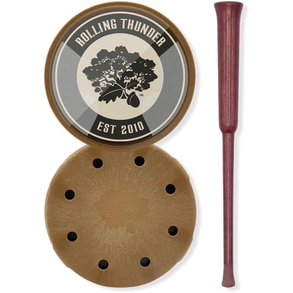 Rolling Thunder Thunderdome Crystal Pot Call with Purpleheart Striker, Brown$$Other