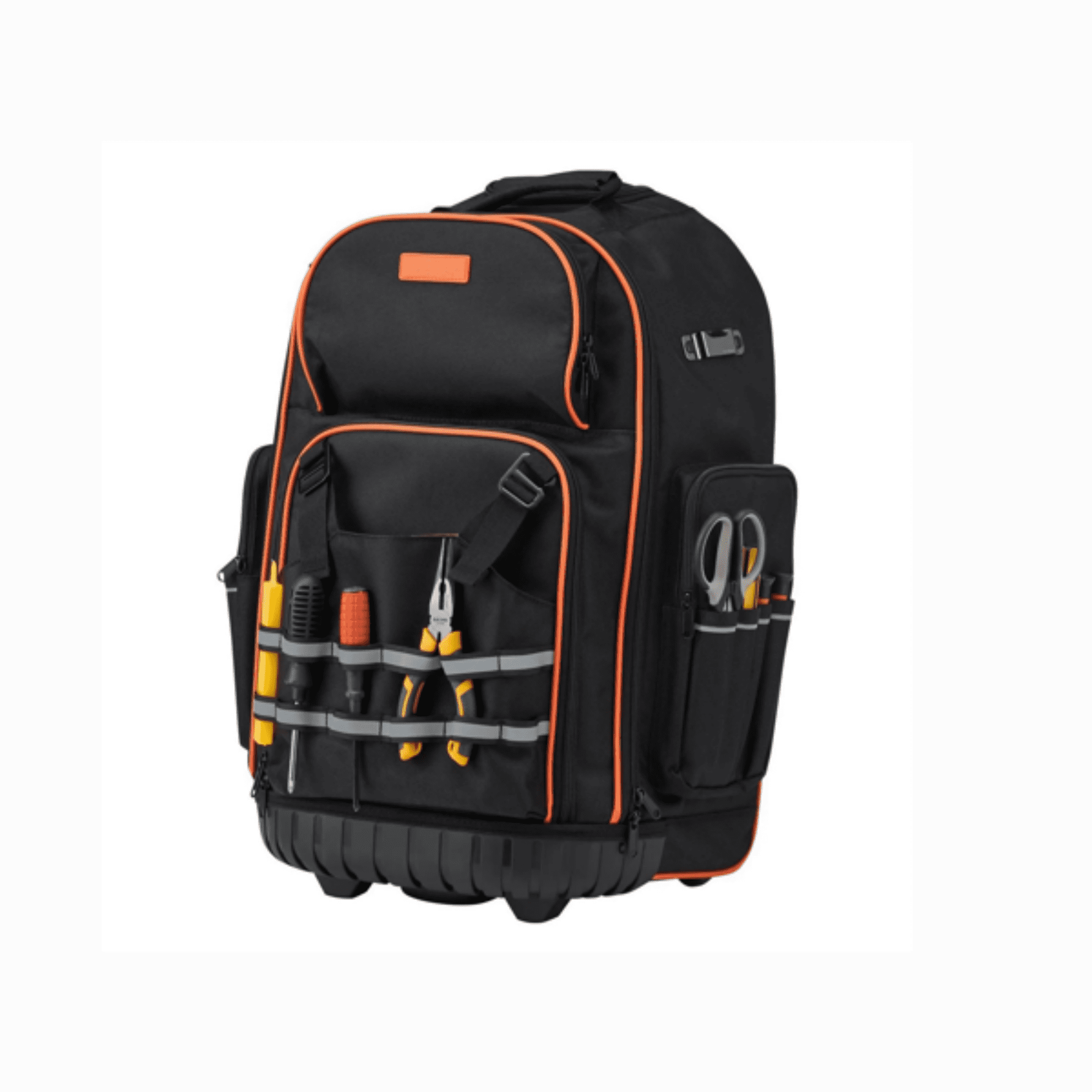 Rolling Tool Backpack, 110 lbs Capacity, Telescoping Handle & Stable Base, for Construction & Mechanic Use