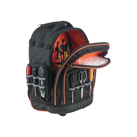 Rolling Tool Backpack Nook Warmth, 110lbs Capacity, 45 Pockets Heavy Duty Tool Bag on Wheels, Adjustable Handle & Base, Construction Mechanic Organizer