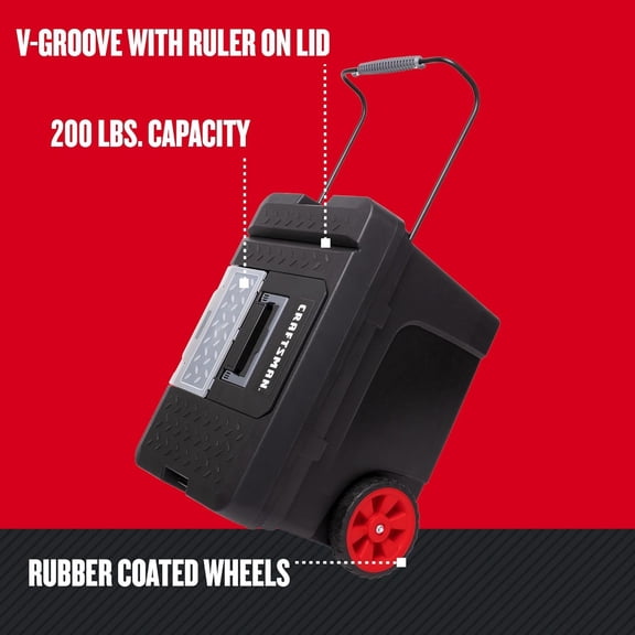 Rolling Tool Box with Wheels, Heavy Duty Plastic Organizer for Garage and Workshop
