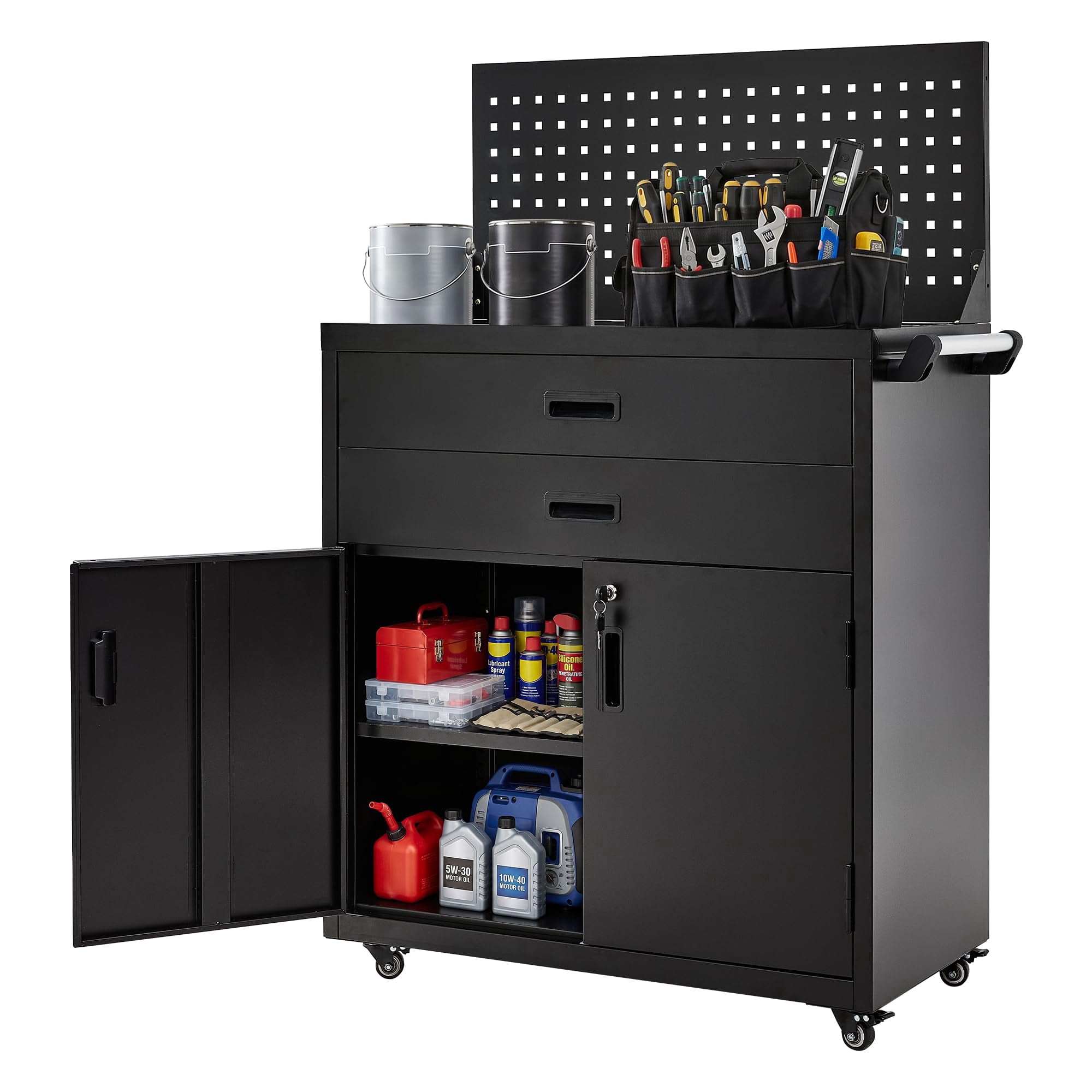 Rolling Tooling Rack Rolling Tool Cabinet, Drawer Tool Cart Workbench with 4 Wheels and ...