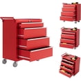 thumbnail image 1 of Rolling Tool Cabinet with 4 Drawers Mobile Toolbox with Lock and Drawer Liners Durable Garage and Workshop Organizer on Wheels Red, 1 of 9