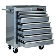 Rolling Tool Chest with 7-Drawer Tool Box with Wheels, Multifunctional Tool Cart Mechanic Tool Storage Cabinet for Garage, Warehouse, Workshop, Repair Shop, Silver