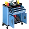 thumbnail image 1 of Rolling Tool Chest with Lock & Keys, 3 Drawers & 2 Doors, Heavy Duty Tool Cabinet, 360° Swivel Wheels, Connecting Rods for Stacking with 5/7-Drawer Chest, 1 of 7