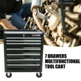 thumbnail image 1 of Rolling Tool Chest with Wheels and 7-Drawer, Detachable Tool Cabinet with Lock for Garage, Locking Mechanic Tool Cart Rolling Tool Box for Warehouse, Workshop, Repair Shop, Black, 1 of 9