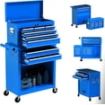 thumbnail image 1 of Rolling Tool Chest with Wheels and 8 Drawers, Detachable Large Toolbox Storage Cabinet with Lock,Locking Mechanic Tool Cart for Warehouse, Workshop,Garage,Blue, 1 of 7