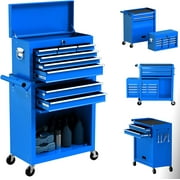 Rolling Tool Chest with Wheels and 8 Drawers, Detachable Large Toolbox Storage Cabinet with Lock,Locking Mechanic Tool Cart for Warehouse, Workshop,Garage,Blue