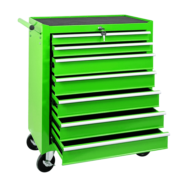 Rolling Tool Chest with 7 Drawer,Multifunctional Tool Box with Wheels, Mechanic Tool Storage Cabinet for Garage,Warehouse,Workshop,Green