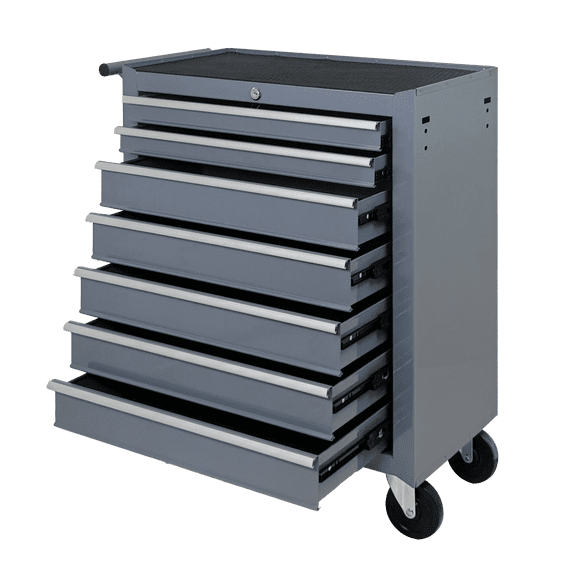 Rolling Tool Chest with 7 Drawer,Multifunctional Tool Box with Wheels, Mechanic Tool Storage Cabinet for Garage,Warehouse,Workshop,Grey