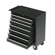 Rolling Tool Chest with 7-Drawer Tool Box with Wheels Multifunctional Tool Cart Storage Cabinet for Garage Black