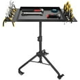thumbnail image 1 of Rolling Tool Tray Cart, Mobile Work Table Tool Tray with 2 Tool Holder Metal Tattoo Tray Height Adjustable, Tool Table Rolling Utility Cart, Tray Cart Tool Storage for Salon Garage Bike Work Shop, 1 of 8