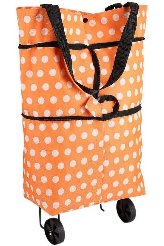 Rolling Tote Bag, Reusable Oxford Fabric with Rigid Plastic Wheels for Smooth Rolling, Quality Waterproof Material for Durability and Protection, Fashion Design for a Stylish